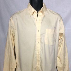 Men’s Lands End Button Down Yellow Shirt 15&1/2-32